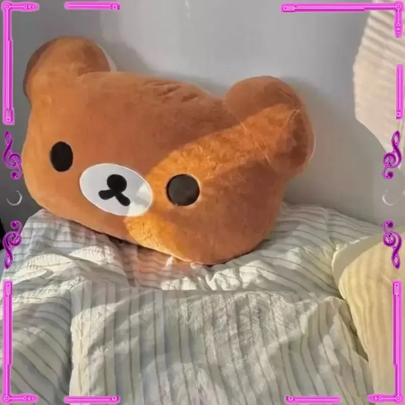 Χαριτωμένο βελούδινο παιχνίδι Rilakkuma Στήριγμα πλάτης Αποσπώμενο κάλυμμα δίπλα στο κρεβάτι Μεγάλο μαξιλάρι που πλένεται Δώρα μαξιλαριού ύπνου