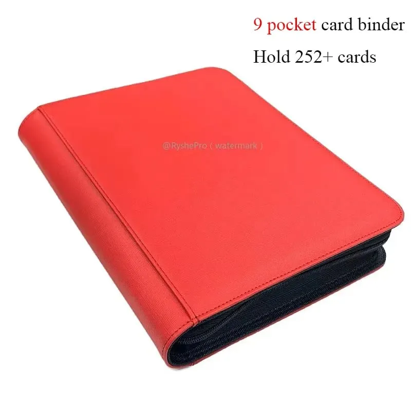 4 Binders Pocket Toploader TCG for PKM Holds 112+ 3"X4" Toploaders Δερμάτινη θήκη καρτών Τσέπες διπλής όψης για κάρτες MTG PTCG — image 6