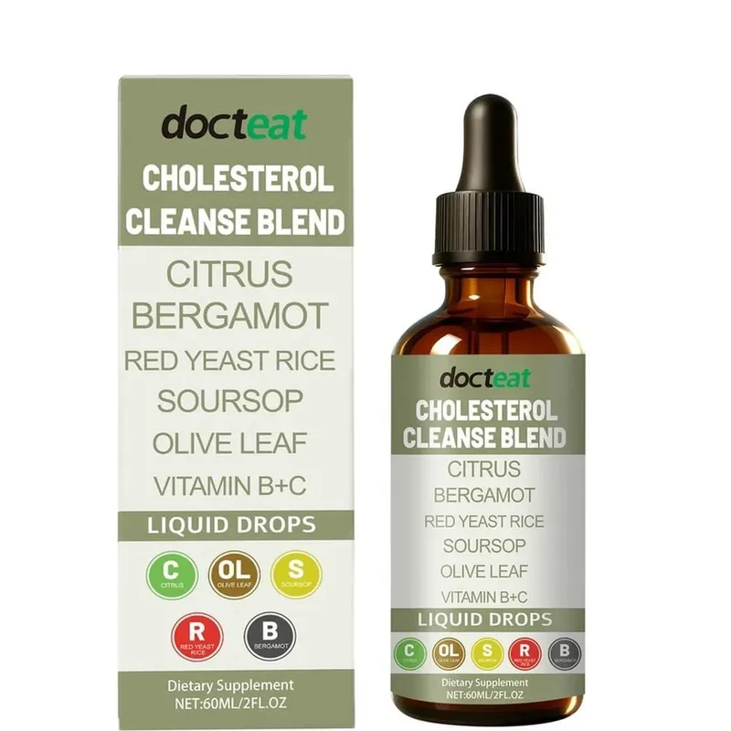 Docteat Cholesterol Cleanse Liquid Drops Citrus Bergamot Υποστηρίζει τη μεταβολική ισορροπία με βιταμίνη C και B2 Dropper 60 ML