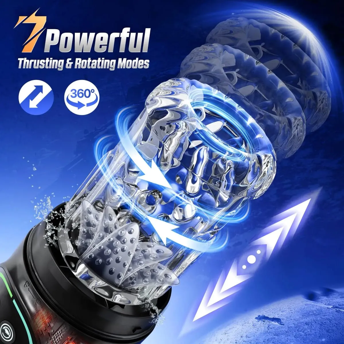 Masturbador masculino giratorio de empuje automático, para lamer Stroker, chupar, mamada, 100%, bomba de pene impermeable, Juguetes sexuales para adultos para hombres