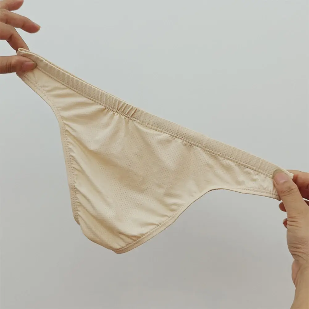 Sexy Skin Color Men Low Waist Mesh Breathable Jockstrap Pouch Half Hip Underwear Briefs Daily Fashion Panties — image 16