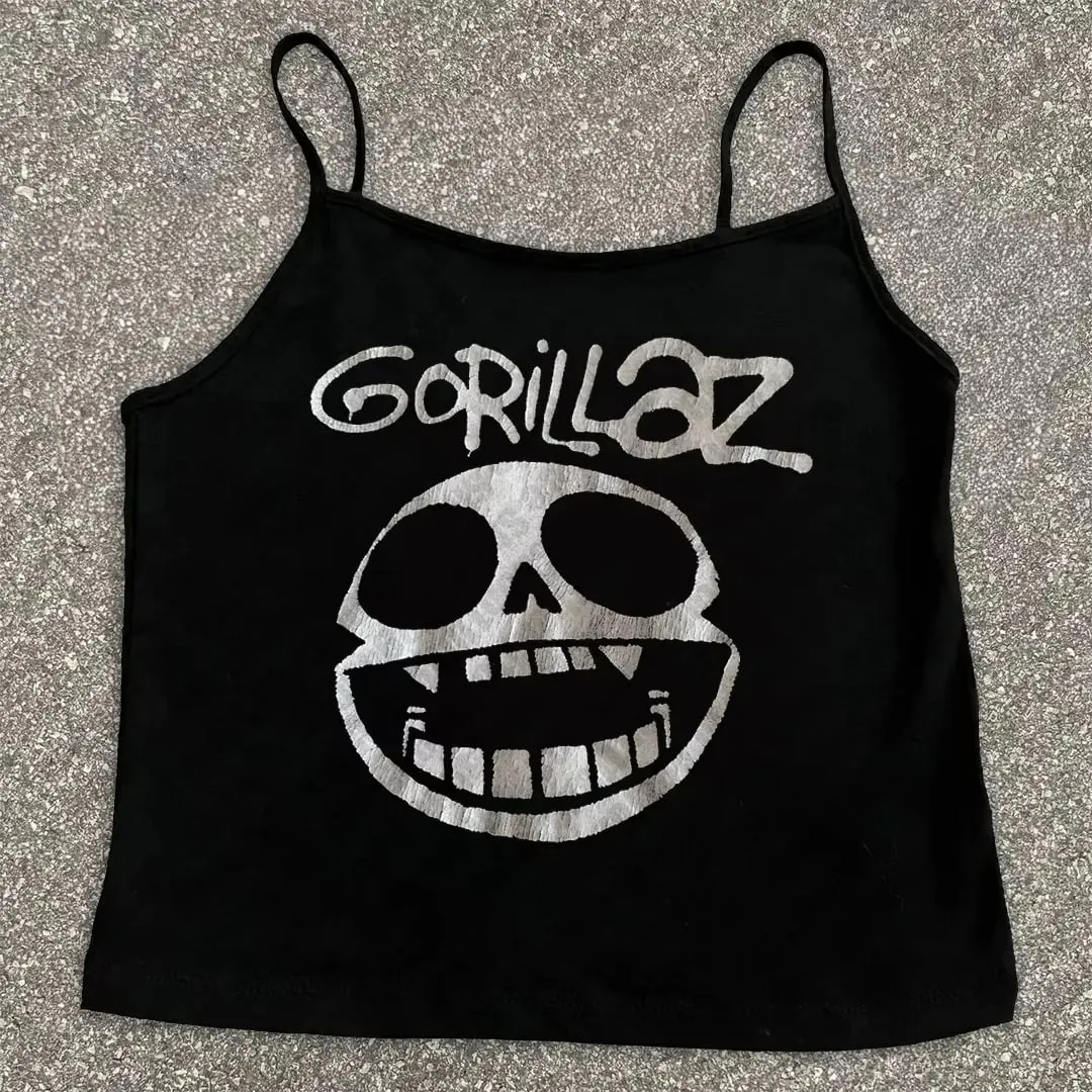 Γυναικείο γοτθικό στυλ αράχνης Cami Tank Top Αμάνικο Spaghetti λουράκι Y2K Slim Cropped Camisole Dark Punk Streetwear τοπ — image 4