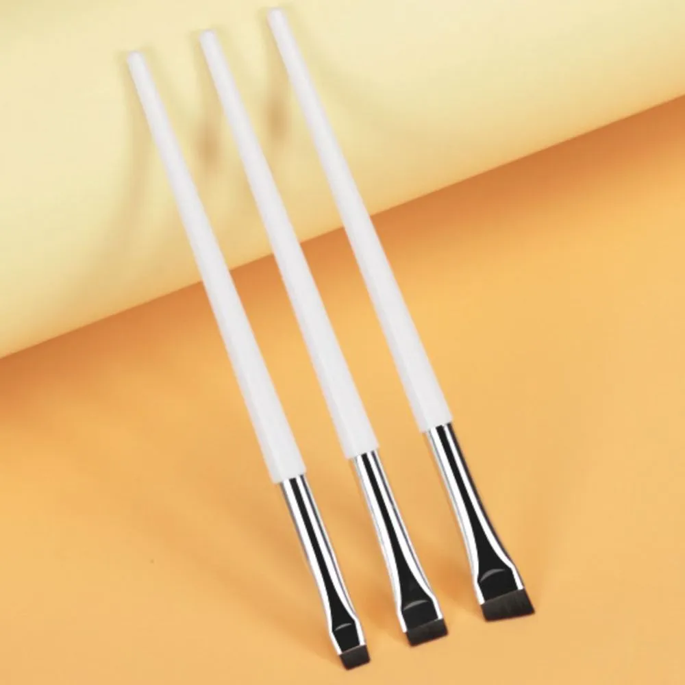 Up ferramenta oblíqua escova de cosméticos beleza lâmina pincéis de maquiagem forro escova de sobrancelha angular fino pincéis de delineador plana escova de sobrancelha — image 2