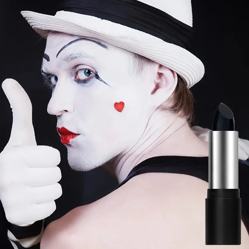 2 τμχ Σετ Black Diamond Glitter Lipstick & White Foundation Halloween Cos Stage Creative Makeup Kit For Face & Lip
