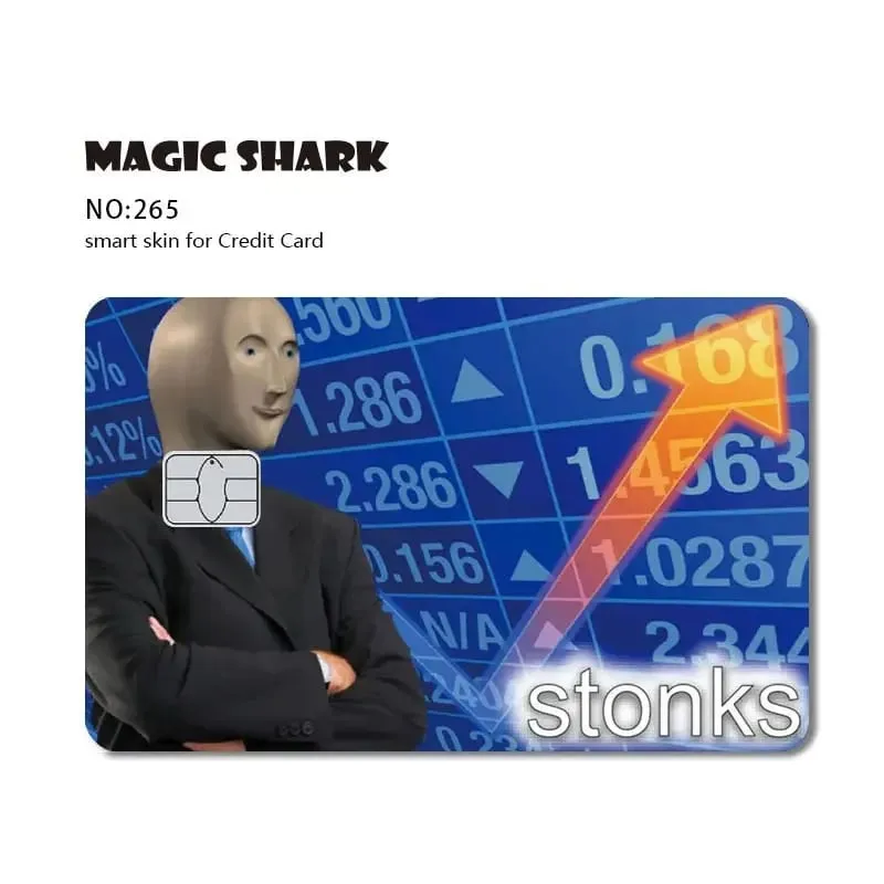 Magic Shark Dog Meme Hunter Snake Stonks 3M ματ μπροστινό αυτοκόλλητο PVC Κάλυμμα μεμβράνης για τραπεζική χρεωστική πιστωτική κάρτα — image 14
