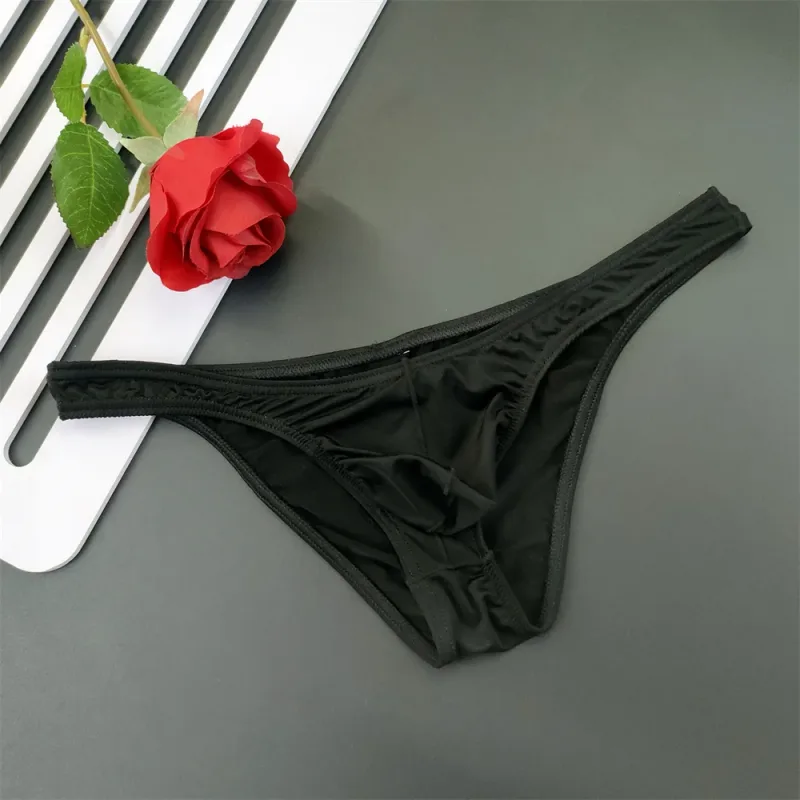 5Pcs New Youth Men's Ice Silk Brief U Pouch Underwear Low Waist Ultra Thin Transparent Underpants Sexy Plus Size Male Panties — image 8