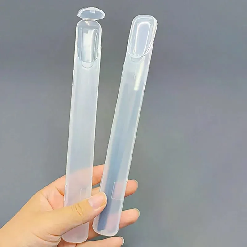 1 pçs portátil transparente maquiagem escova caixa de armazenamento com capa sobrancelha lápis pincéis de maquiagem organizador pauzinho caso ferramenta de beleza — image 5