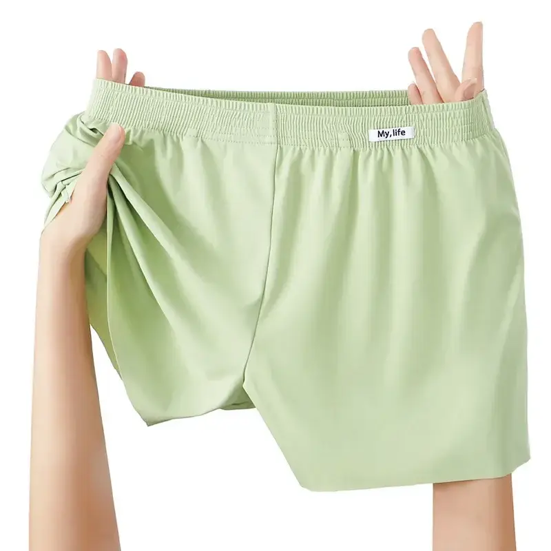 Large Size Satin Silky Loose Boxer Shorts Men Summer Thin Cool Ice Silk Underwear Arrow Pant Seemless Sleepwear Pajamas Panties 3256812316631462 — image 8