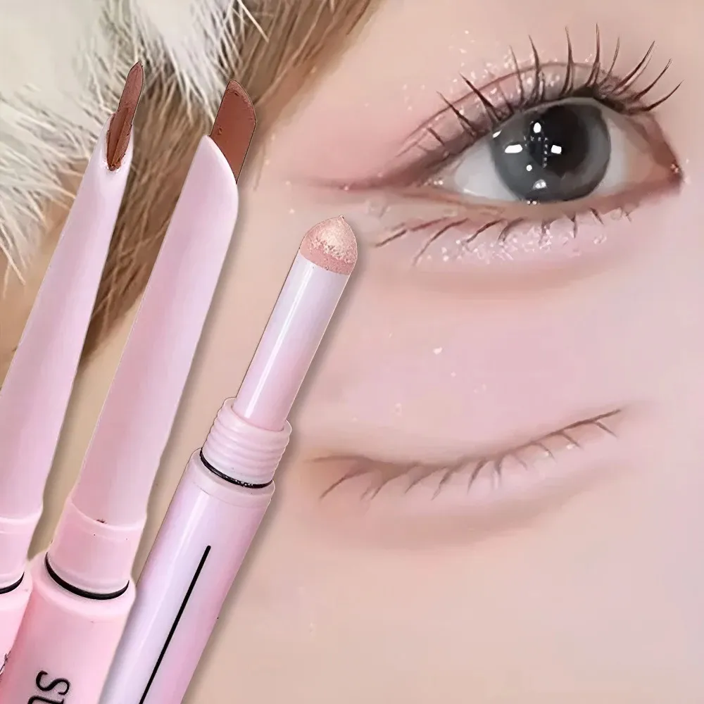 Dual End Glitter Matte Aegyosal Pen Brightening Highlight & Shadow Stick Eye Makeup Lying Silkworm Eyeliner Gel Pencil 애교살 펜 — image 4