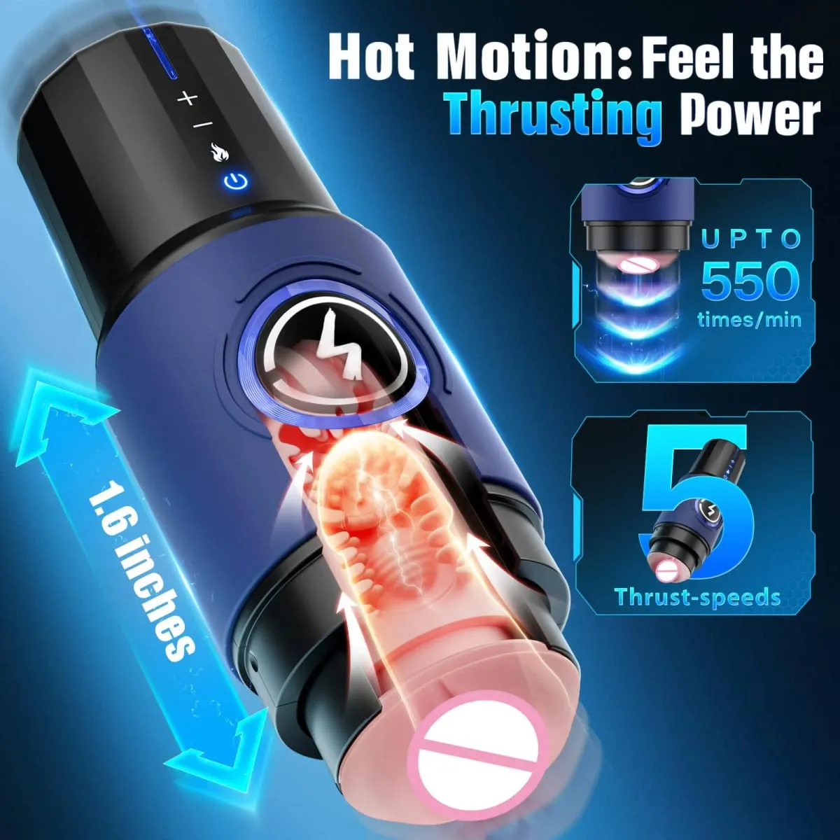 Leten Thrusting זכר אוננות כיס כוס דחף Stroker 5-Speed ​​מצבי מין קול מציצה גביע אוננות צעצוע מין לגברים