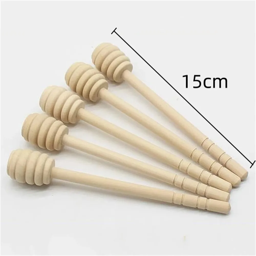 100 τμχ Wood Honey Dipper Stick Server for Honey Jar Dispense Drizzle Honey