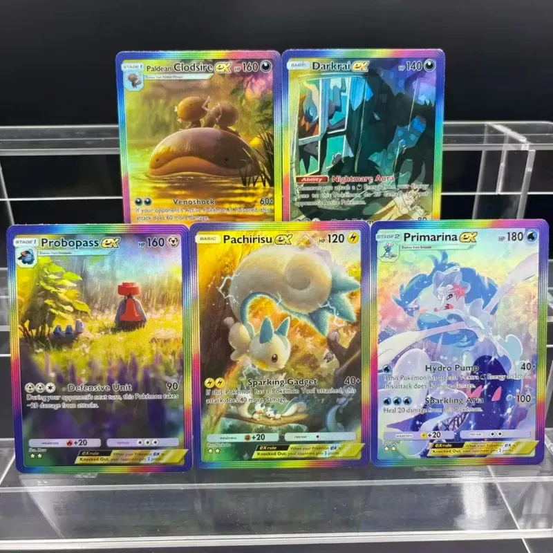 5 τμχ Κάρτες συλλογής DIY POCKET Mewtwo Leafeon ex Self Made Single Card Classic Game Anime Card Toy — image 4