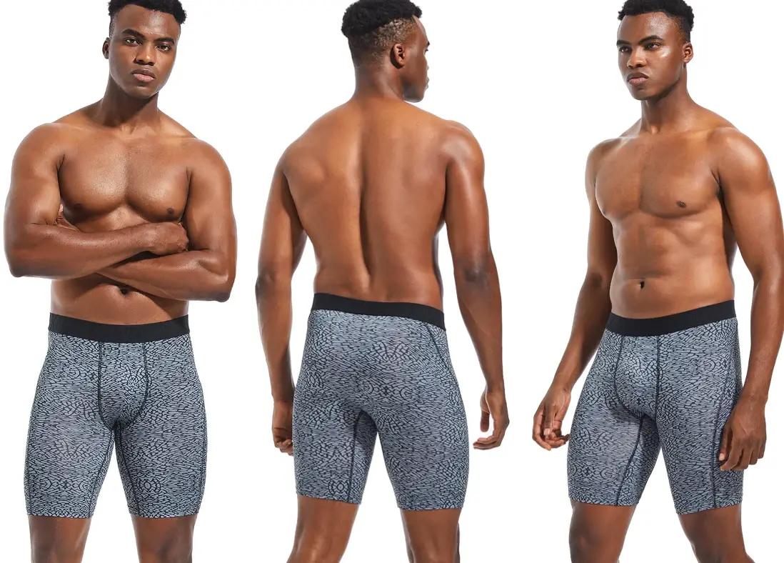 남성용 복서 반바지 남성용 긴 속옷 빠른 건조 남성용 팬티 스포츠 레깅스 Boxershorts 폴리 에스터 맨 복서