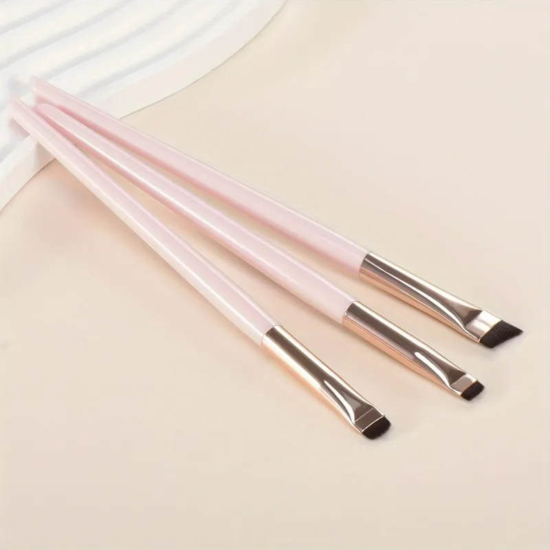3 pçs conjunto de escova de maquiagem lâmina delineador escova fina cabeça oblíqua sobrancelha escova contorno delineador ultra-fino sombra de olho escova maquiagem b — image 9