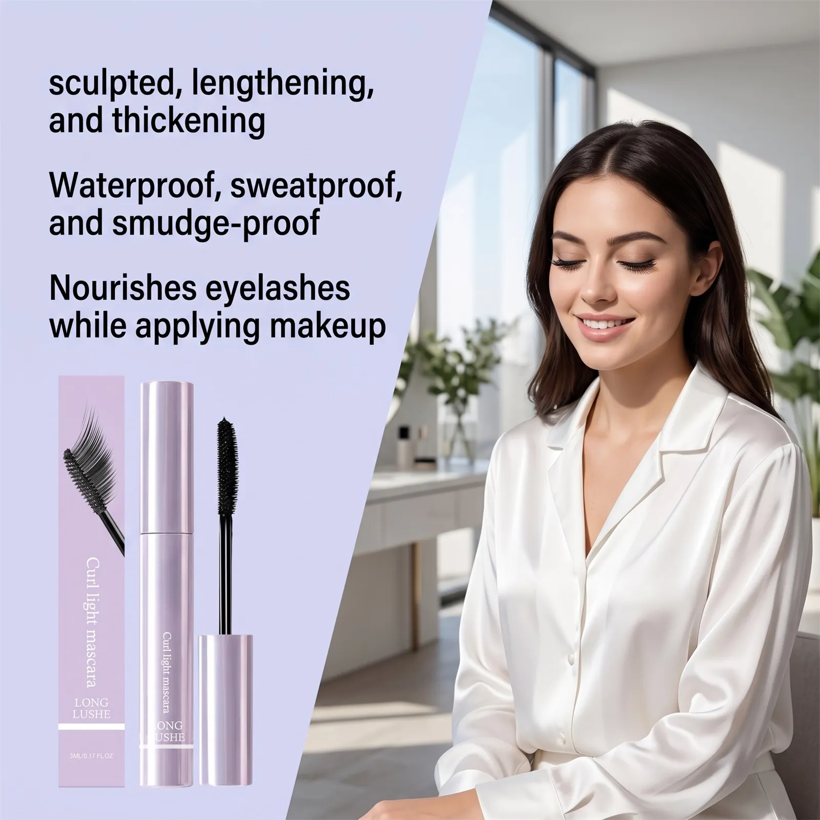 Αδιάβροχη μάσκαρα 3D επιμήκυνσης Black Eyelash Extension Eye Lashs Brush Long-wearing Silk Mascara Volumizing Cosmetics Δώρο