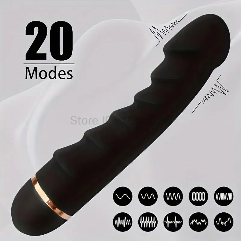 Strong Motor 20 Modes Vibrator Soft Silicone Dildo Realistic Penis G-spot Clitoral Stimulator Female Masturbator Adult Sex Toys