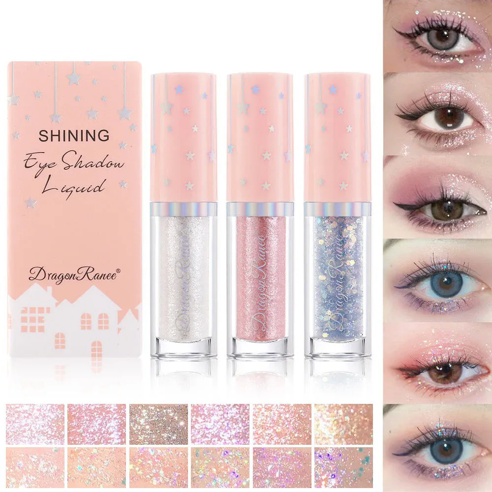 Blue Sequins Liquid Eyeshdaow Glitter Gel Fényes fémes szemceruza Pen Diamond Shimmer Vízálló Eye Beauty Party Smink eszköz — image 2