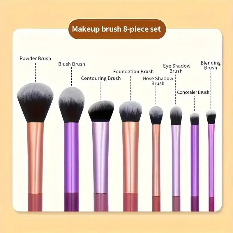 Kit de pincéis de maquiagem, 5 peças, cabelo sintético macio, pincéis de maquiagem, base, blush, sombra, ferramentas de maquiagem cosmética — image 4