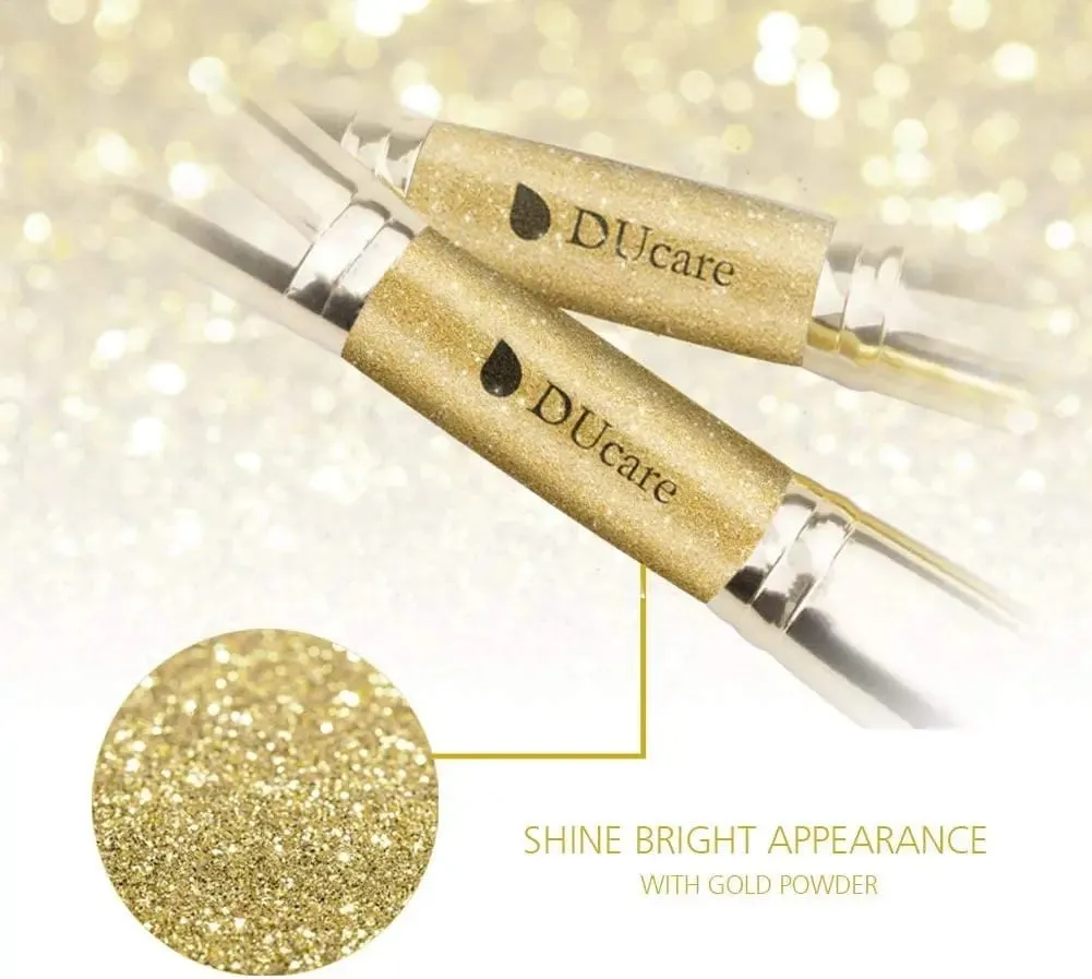 DUcare 2Pcs Πινέλα Μακιγιάζ Duo End Face Brush For Foundation Powder Buffer και Contour Eyeshadow Synthetic Cosmetic Tools Makeup — image 4