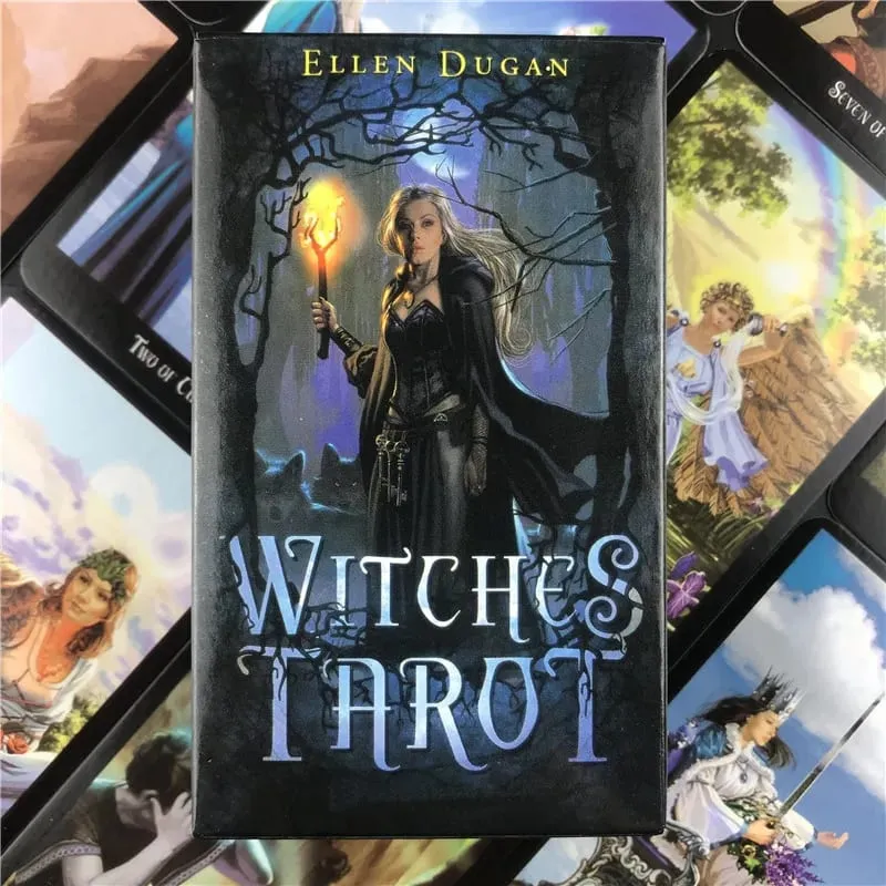 Witches Tarot Deck Oracles Cards Mysterious Divination Αγγλικά Κάρτες Ταρώ για γυναίκες Κορίτσια Κάρτες Παιχνίδι Επιτραπέζιο Παιχνίδι PDF Οδηγός