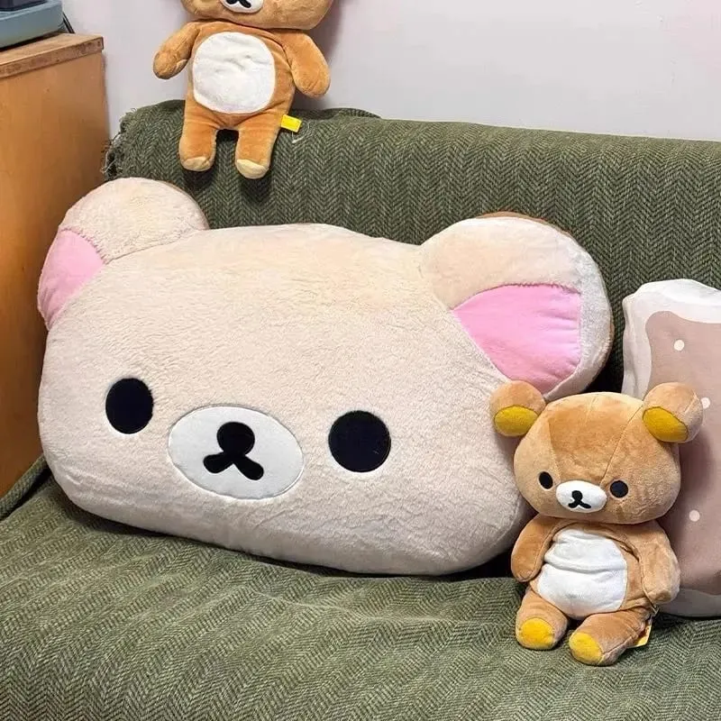Χαριτωμένο βελούδινο παιχνίδι Rilakkuma Στήριγμα πλάτης Αποσπώμενο κάλυμμα δίπλα στο κρεβάτι Μεγάλο μαξιλάρι που πλένεται Δώρα μαξιλαριού ύπνου