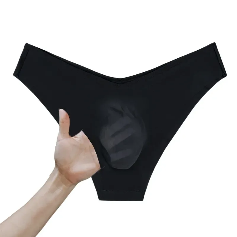 1pc Men's Sexy V Waist Briefs - Ice Cold Fabric Breathable Sweat-Wicking Soft Ice Silk Skin-Friendly Casual Daily Men Underwear