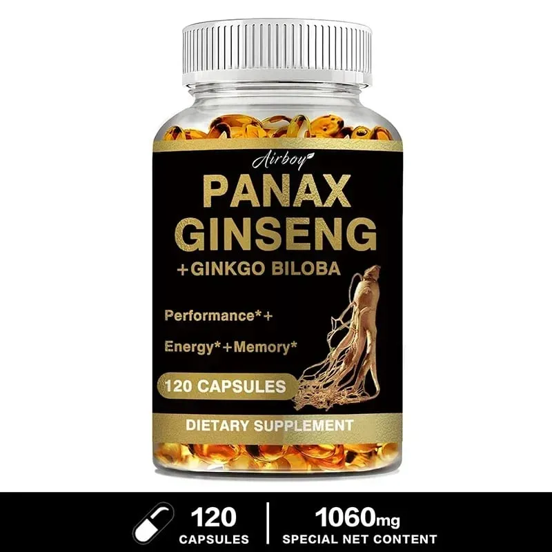 Panax Ginseng + Ginkgo Biloba - Immune Support Enhance Physical Performance Improve Memory and Maintain Overall Health