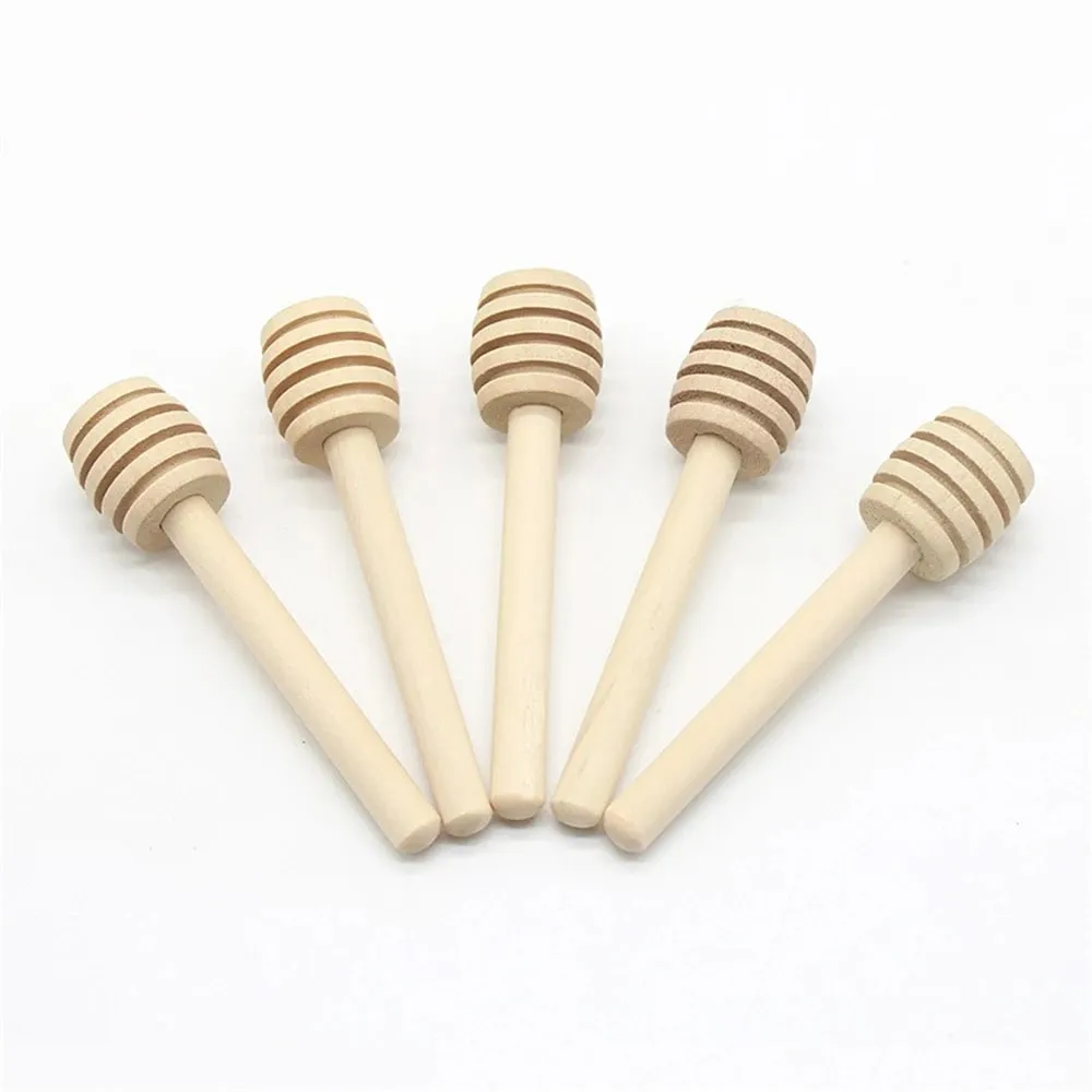 100 τμχ Wood Honey Dipper Stick Server for Honey Jar Dispense Drizzle Honey