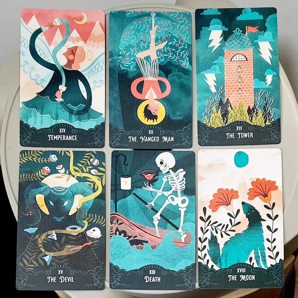 Star Maiden Tarot Deck 78 Card Deck Aesthetic Celestial Divine Tarot Κάρτες σε άκαμπτο κουτί δύο τεμαχίων 12*7cm διπλό ανάγλυφο — image 5