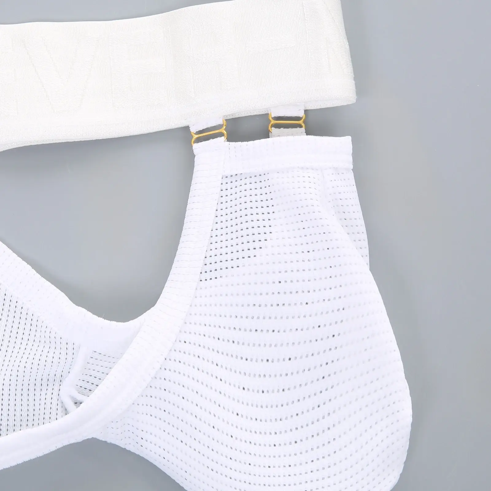 Briefs Men Underwear Hollow Pouch Mesh Underpants Man High-cut Wide Waistband Brief Metal Buckle Decor — image 11