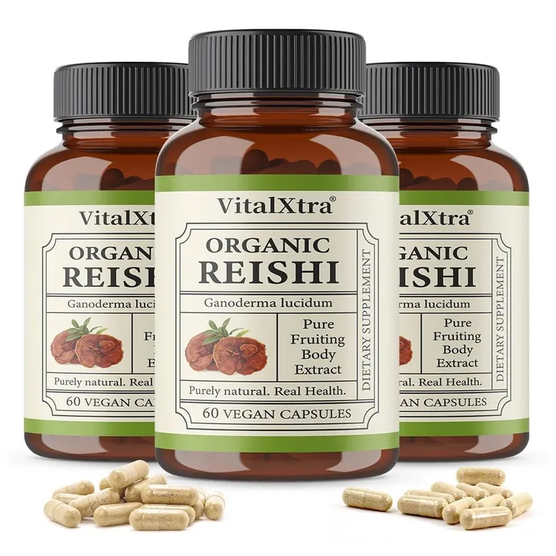 Reishi Mushroom Capsules 1000mg Ganoderma Lucidum Υποστηρίζει την χαλάρωση του ανοσοποιητικού υγείας τον ύπνο και τη φυσική ενέργεια Vegan μη ΓΤΟ — image 11