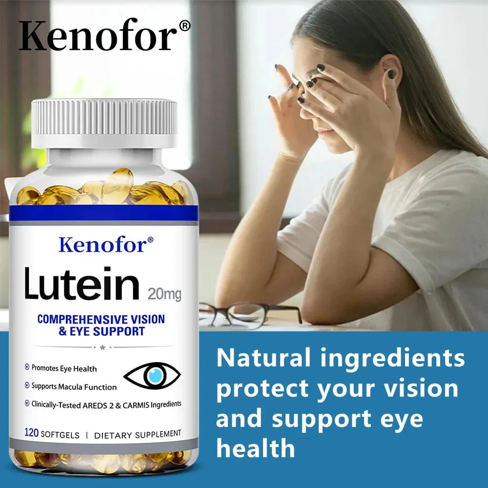 Lutein Capsules - with Zeaxanthin and Vitamin E - Powerful Antioxidant Eye Health Improve Vision Health - 120 Capsules — image 4
