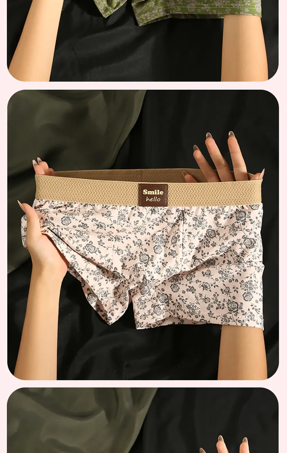 3PCS/Pack Romantic Rose Print Men's Panties Cotton Soft Comfortable Breathable Boxer Homme 3D Large Space Pouch Men Underwear — image 13