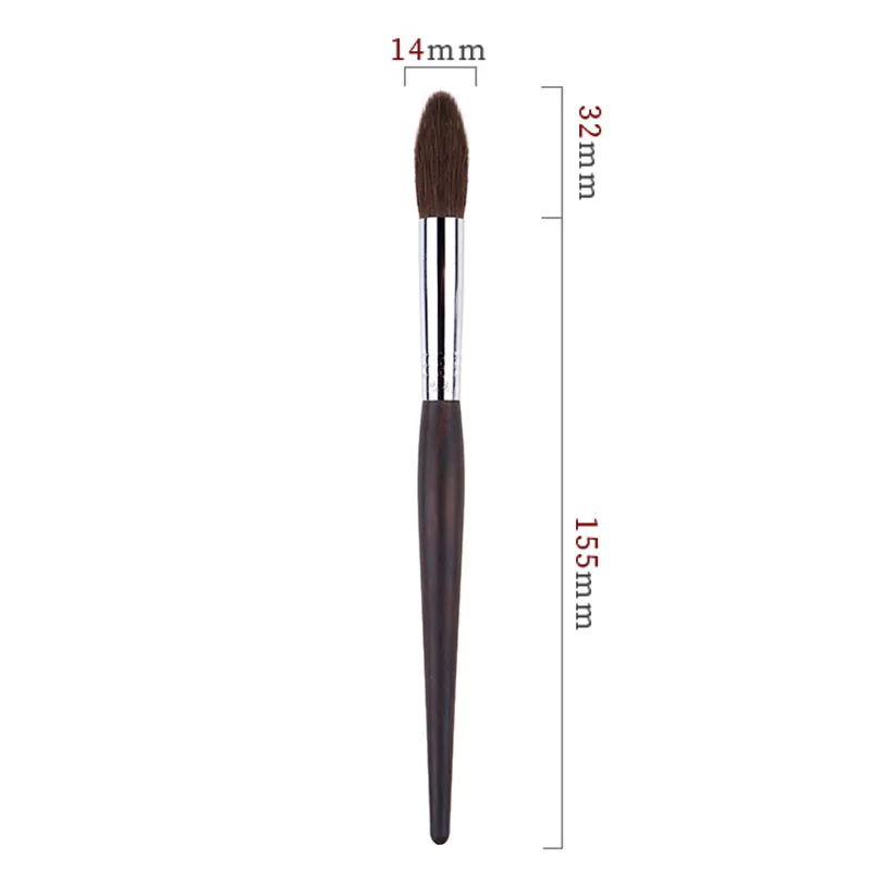 Pincel de maquiagem artesanal profissional G040 Pequeno pincel cônico iluminador macio de esquilo vermelho pincéis de maquiagem para cabelo