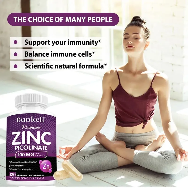 Premium Zinc Picolinate 100mg High Absorption Immune Support Respiratory Health Energy Production & Sleep Supplement — image 5