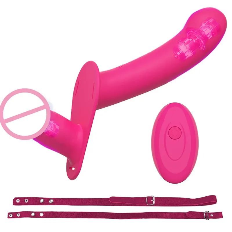 Strap-on Dildo Vibrator Vaginal Masturbatoion Clitoris Stimulator Wearable Double Head 10 Vibration Sex Toys for Couple Lesbian — image 8