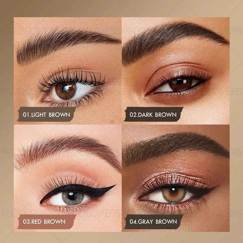 Professional 4 Pcs Eyebrow Products Makeup Set - Eyebrow Stamp & Eyebrow Powder & Small Brush Fill The Shapes of Eyebrow — image 6