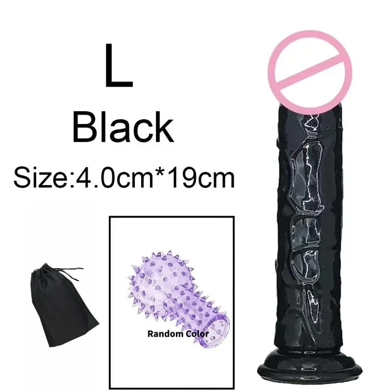 Σούπερ φθηνό 6 μεγεθών Ρεαλιστικό Soft Jelly Dildo Butt Prig βύσματα Παιχνίδι σεξ ενηλίκων για γυναίκες και άνδρες Κολπικός και πρωκτικός αυνανισμός — image 17