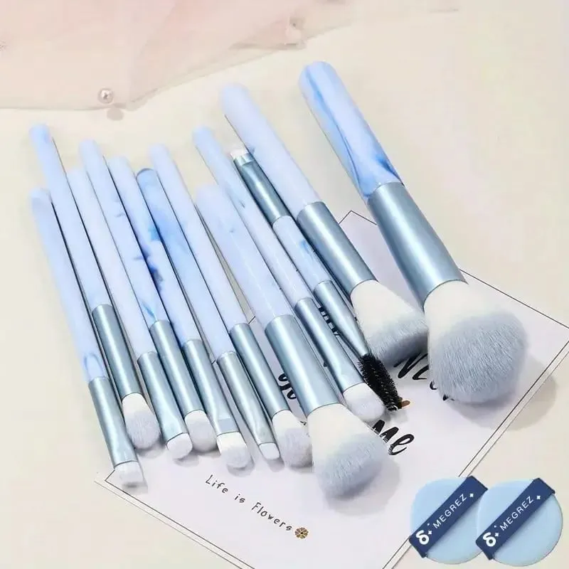 Σετ πινέλων μακιγιάζ 12 τμχ Blue Foundation Concealer Blush Powder Eye Shadow Kabuki Blending Cosmetic Soft Fluffy Female Makeup Tool — image 9