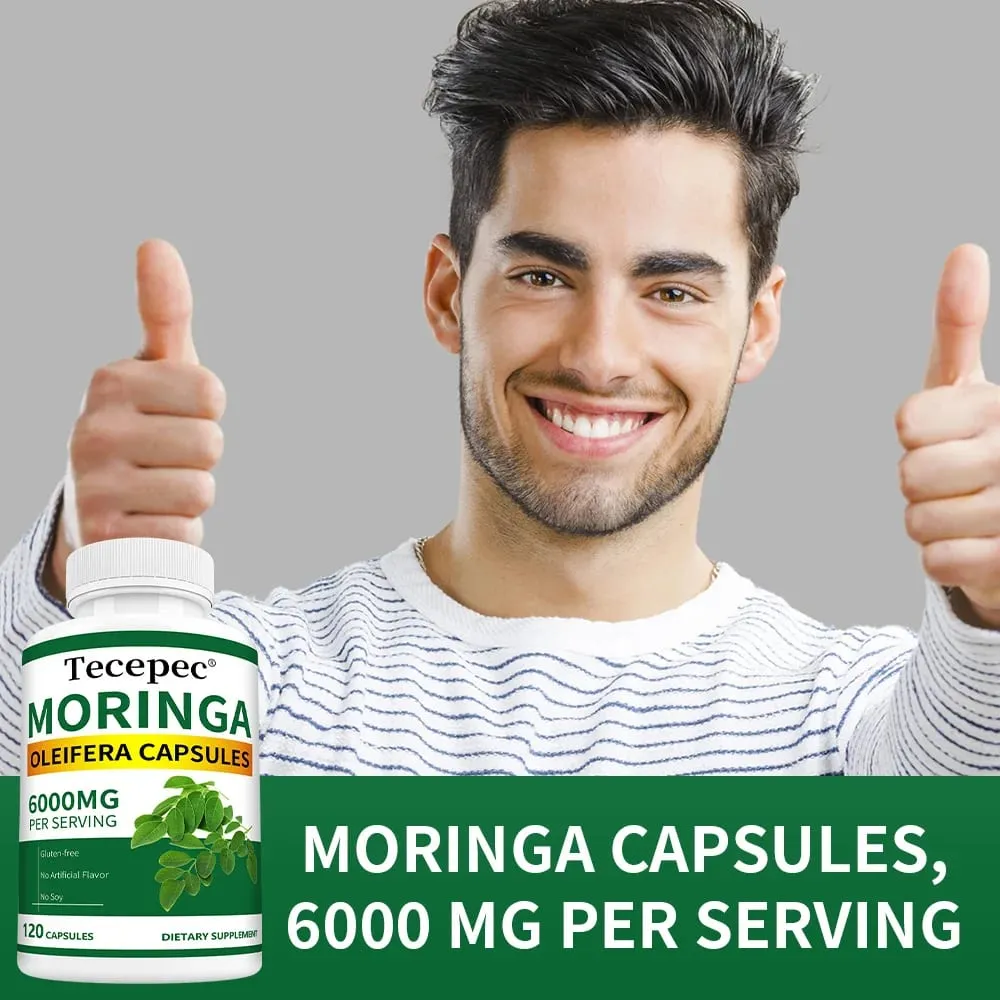 Βιολογικές Κάψουλες Moringa 6000mg Αντιοξειδωτικό Ενισχύει την Ενέργεια και τον Μεταβολισμό Υποστήριξη Ανοσοποιητικού Πεπτικού Υγεία Εγκεφάλου και Καρδιάς — image 3