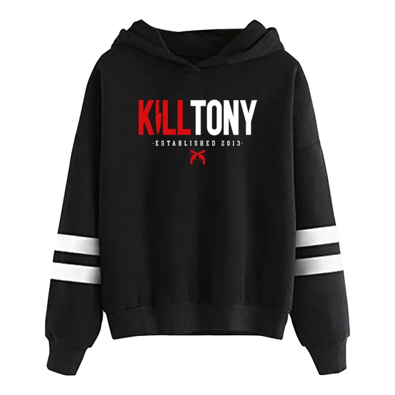 Kill Tony Merch 까마귀 유니섹스 포켓리스 평행 바 슬리브 streetwear 여성 남성 후드 티셔츠 웃긴 옷