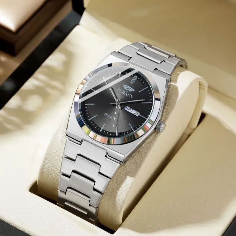 Men's Watch, Slim Stainless Steel Calendar Fashion Quartz Watch — image 1