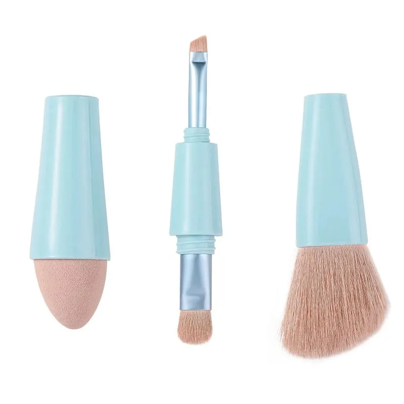 【B】1PC 4 σε 1 Travel Portable Multitasker Beauty Tools Brushes Makeup Αποσπώμενα πινέλα μακιγιάζ σετ μακιγιάζ — image 5