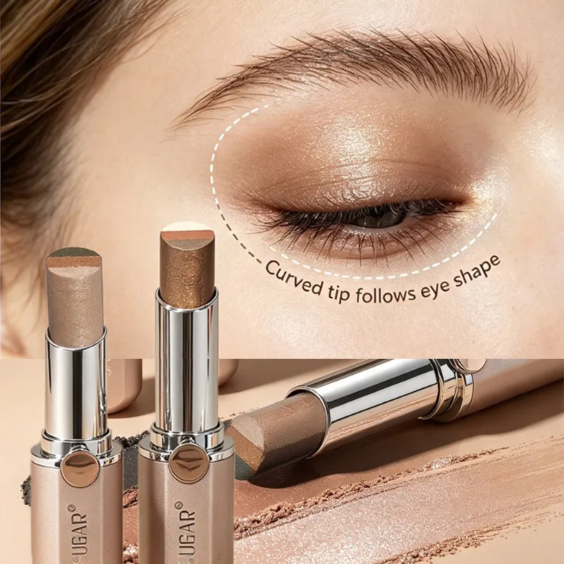 Tricolor Eyeshadow Stick Glitter Highlight Contour Shadow Stick Μακιγιάζ ματιών Αδιάβροχο με λάμψη και διάρκεια μεταλλικό μακιγιάζ για σκιές ματιών — image 6