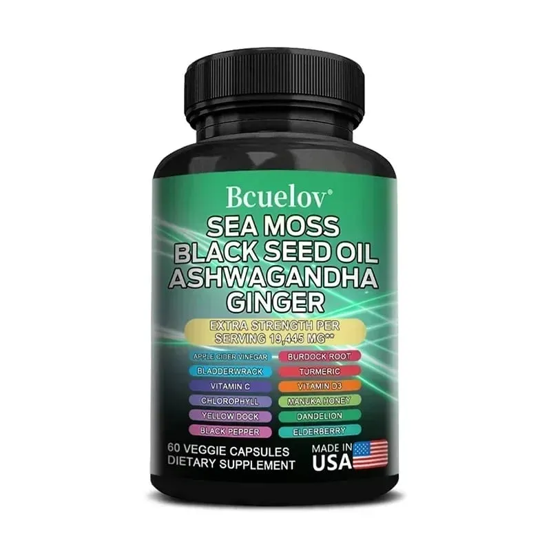 All in One Supplement with Sea Moss Black Seed Oil Ashwagandha Ginger Enhanced Immunity & Energy 120 Capsules — image 8