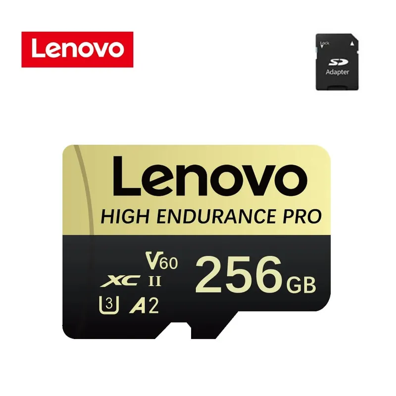 Lenovo High Speed ​​Class 10 כרטיס זיכרון מיני SD 256GB Micro TF Card לסמארטפון - 32GB 64GB 128GB 256GB 512GB אפשרויות זמינות