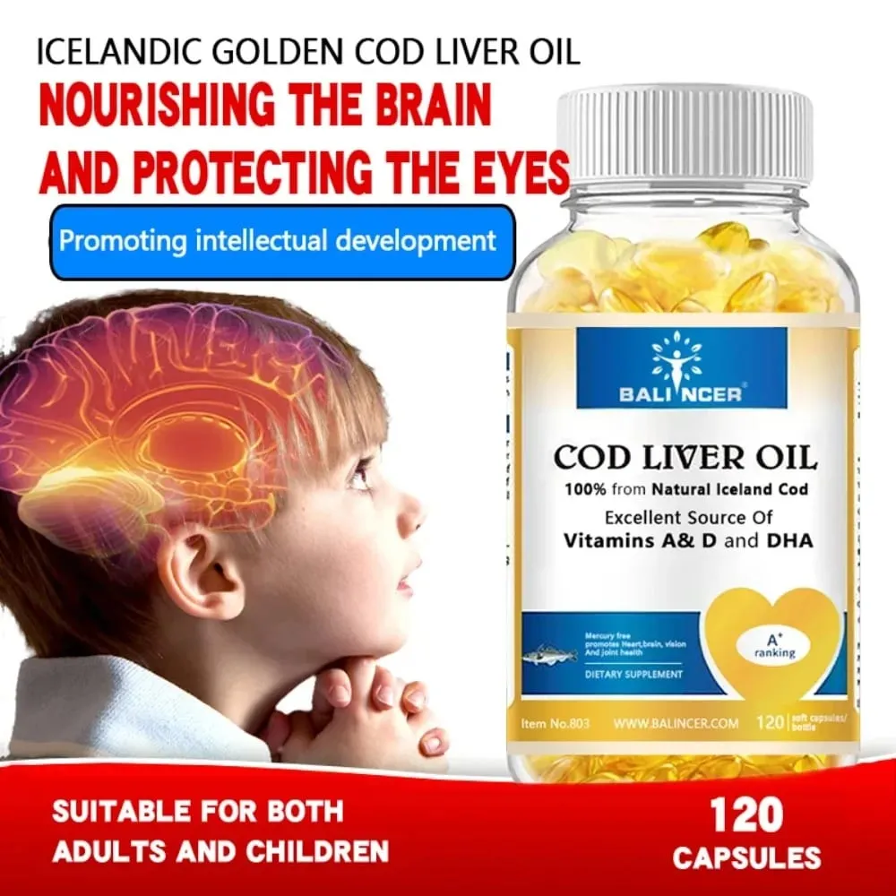 Extra-strength Formula Cod Liver Oil Contains Vitamins A D EPA and DHA Supports Heart Brain Immune Joint and Eye Health