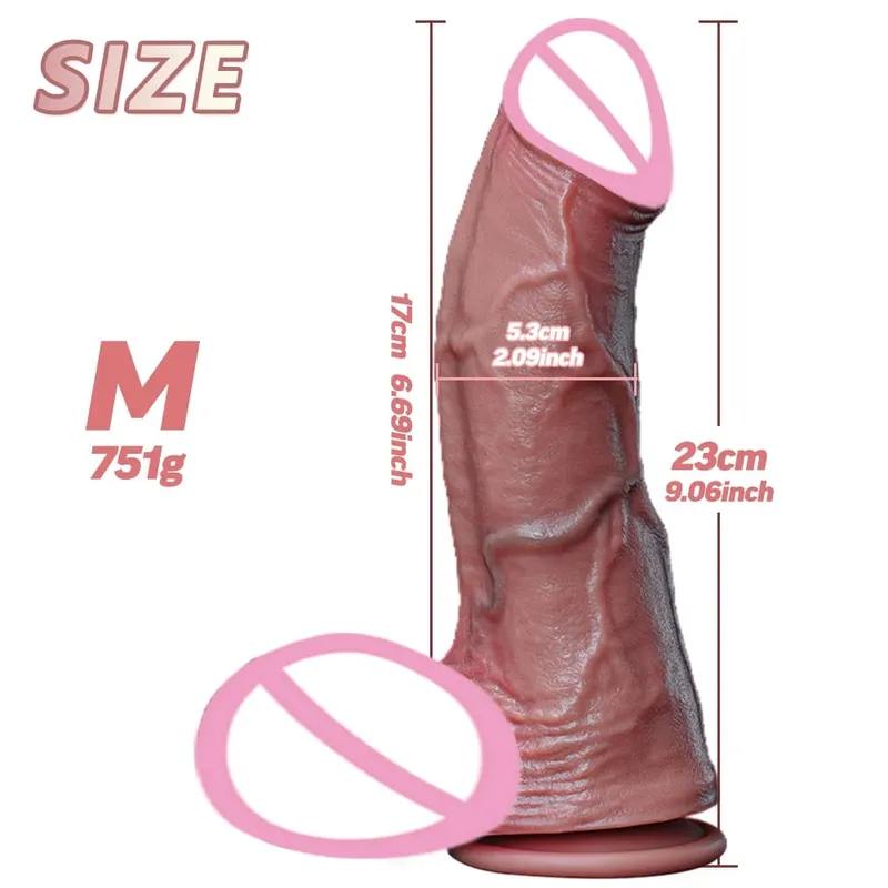 Νέο ρεαλιστικό μαλακό διπλό σιλικόνης Big Dildo κολπικό αυνανισμό βεντούζα πορνό Dick γυναίκα πρωκτικό σεξ παιχνίδι 2χρωμων πέους 6 μεγεθών — image 11