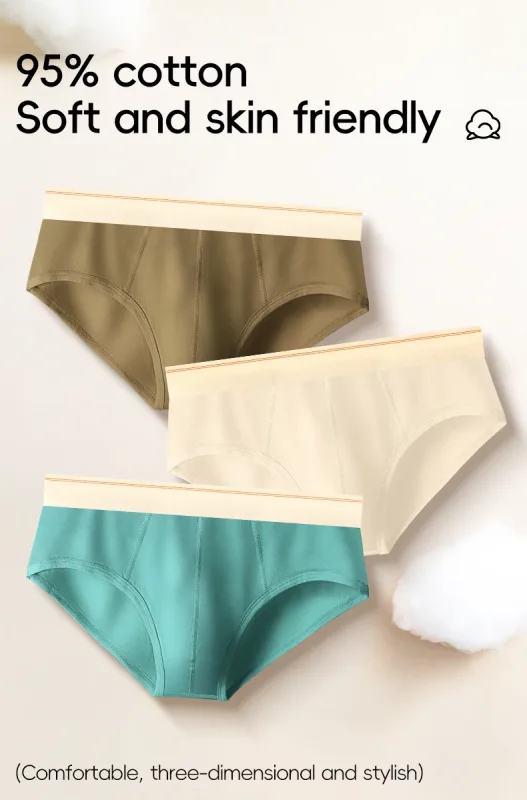 Men's pure cotton breathable and comfortable triangular underpants, mid-waist, skin-friendly and soft, teenagers' underpants 3256810188437944 — image 9