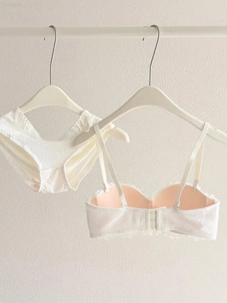 Lace Sexy Lingerie Set Push Up Thick Padded Small Breast Enhance Shaping Half Cup Bra Concealed Brief Intimates Underwear — image 5